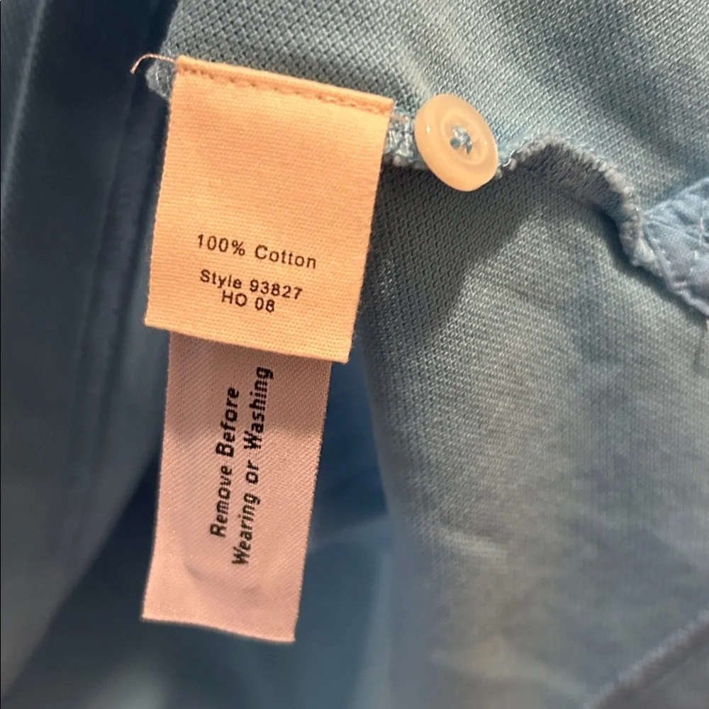 NWT J. Crew Vintage Polo Tailored Fit 1/4 button Shirt short sleeves XL sky blue